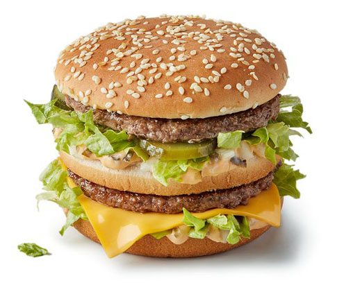 Two 100% beef patties, a slice of cheese, lettuce, onion and pickles. And the sauce. That unbeatable, tasty Big Mac® sauce.