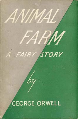 Portada de la primera edición de Rebelión en la granja, de George Orwell