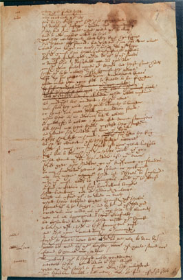 (Manuscrit d'une pièce de théâtre shakespearienne)En 1871, l'écriture de William Shakespeare a été identifiée sur cette page de The Booke of Sir Thomas Moore : Harley MS 7368, f. 9r