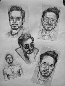 Original Celebrity Drawing by Gorams Hil _ Abstract Art on Paper _ Portraits of RDJ