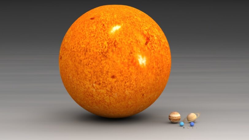 Comparaison de la taille du soleil par rapport à la Terre