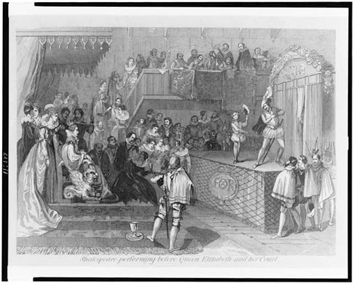 Shakspeare [sic] performing before Queen Elizabeth and her court