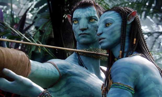 Characters Neytiri and Jake in a scene from the 2009 movie Avatar. Photograph: WETA/AP
