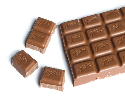 A bar of Milka-brand milk chocolate
