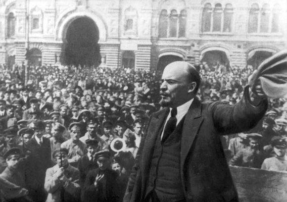 Vladimir Lenin durante la Revolución Rusa, 1917