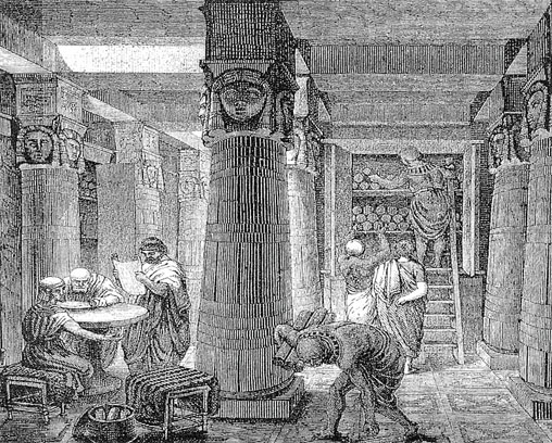 Artistic Rendering of the Library of Alexandria, based on some archaeological evidence.
