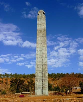 La stèle de Rome (également connue sous le nom d’obélisque d’Axoum) à Axoum (région du Tigré, Éthiopie).