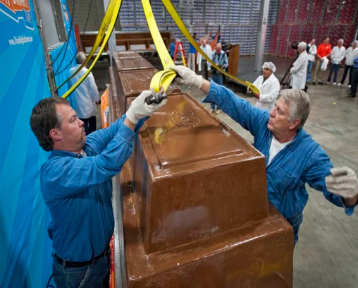 The world's largest chocolate bar weighed over 12,000 pounds. 
