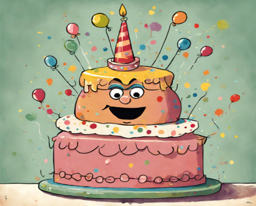 pastel de feliz cumpleaños generado por IA