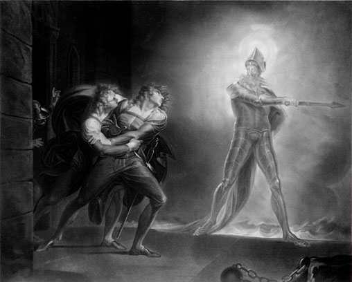 Horatio, Hamlet, and the ghost (Artist: Henry Fuseli, 1789)[5]
