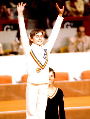 Nadia Comăneci en los Juegos Olímpicos de 1976