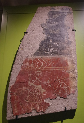 Graffiti romain Inscription sur plâtre mural


