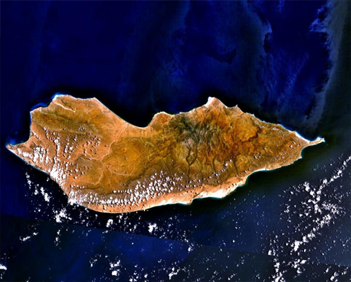 Vista satelital de Socotra
