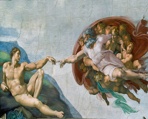 La creación de la pintura de Adán