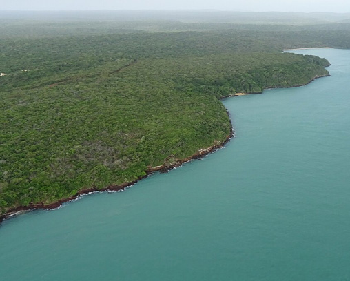 The very tip of Cape York, known as Pajinka, from the air. 