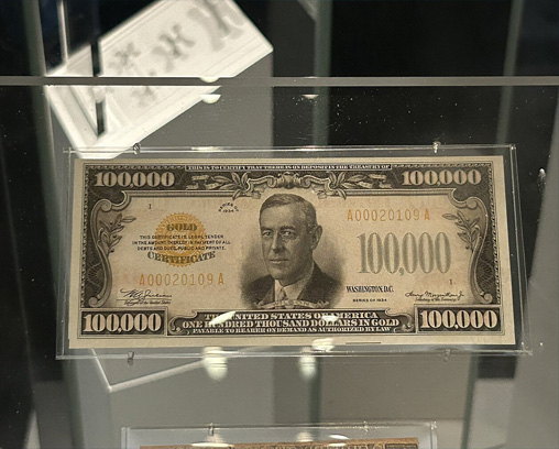 Certificado de oro de US $ 100,000