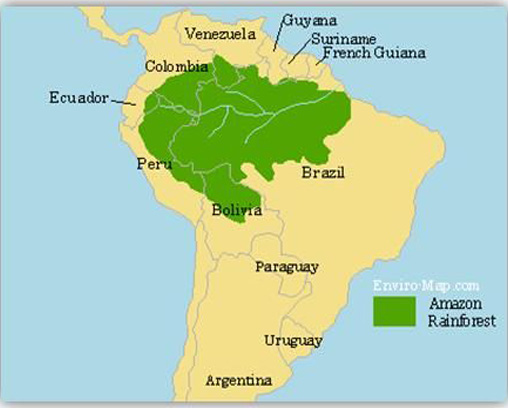Mapa de la selva amazónica