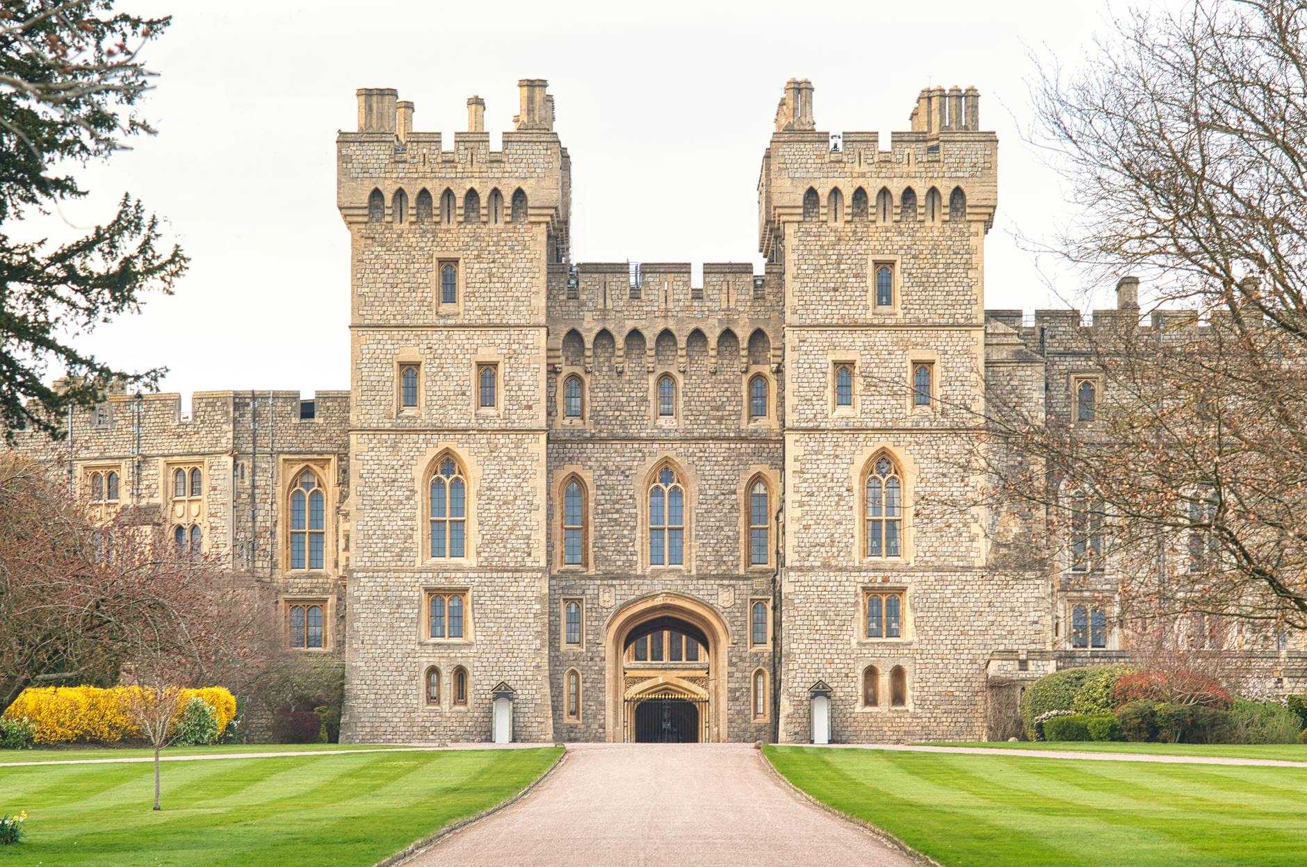 Façade du château de Windsor, Windsor, Angleterre, Royaume-Uni