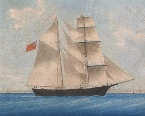 Une peinture de 1861 de Mary Celeste (nommée Amazon à l’époque) par un artiste inconnu