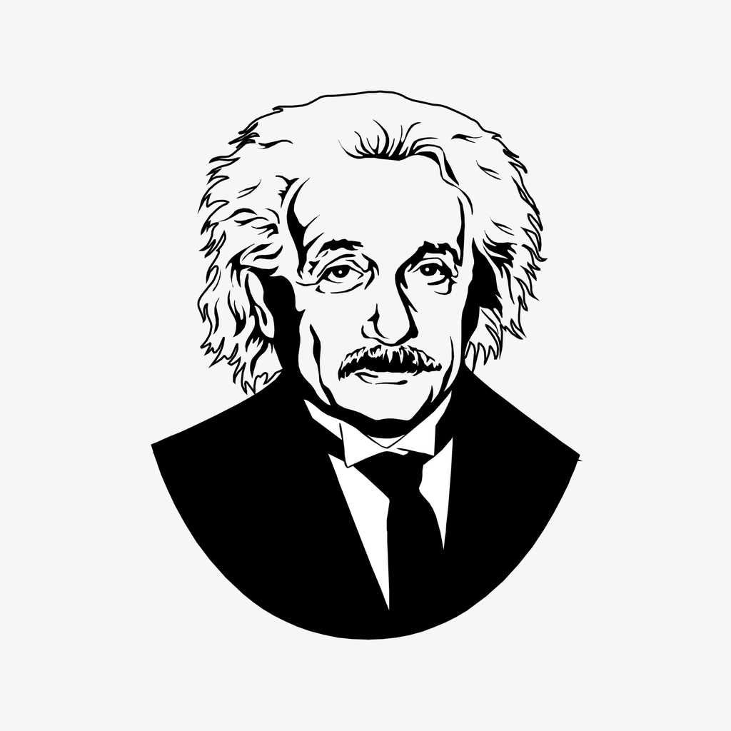 Albert Einstein clipart, portrait de physicien