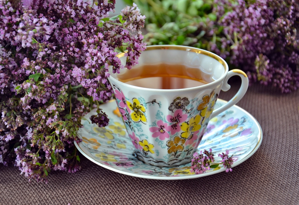Taza de té floral de té de hierbas gratis