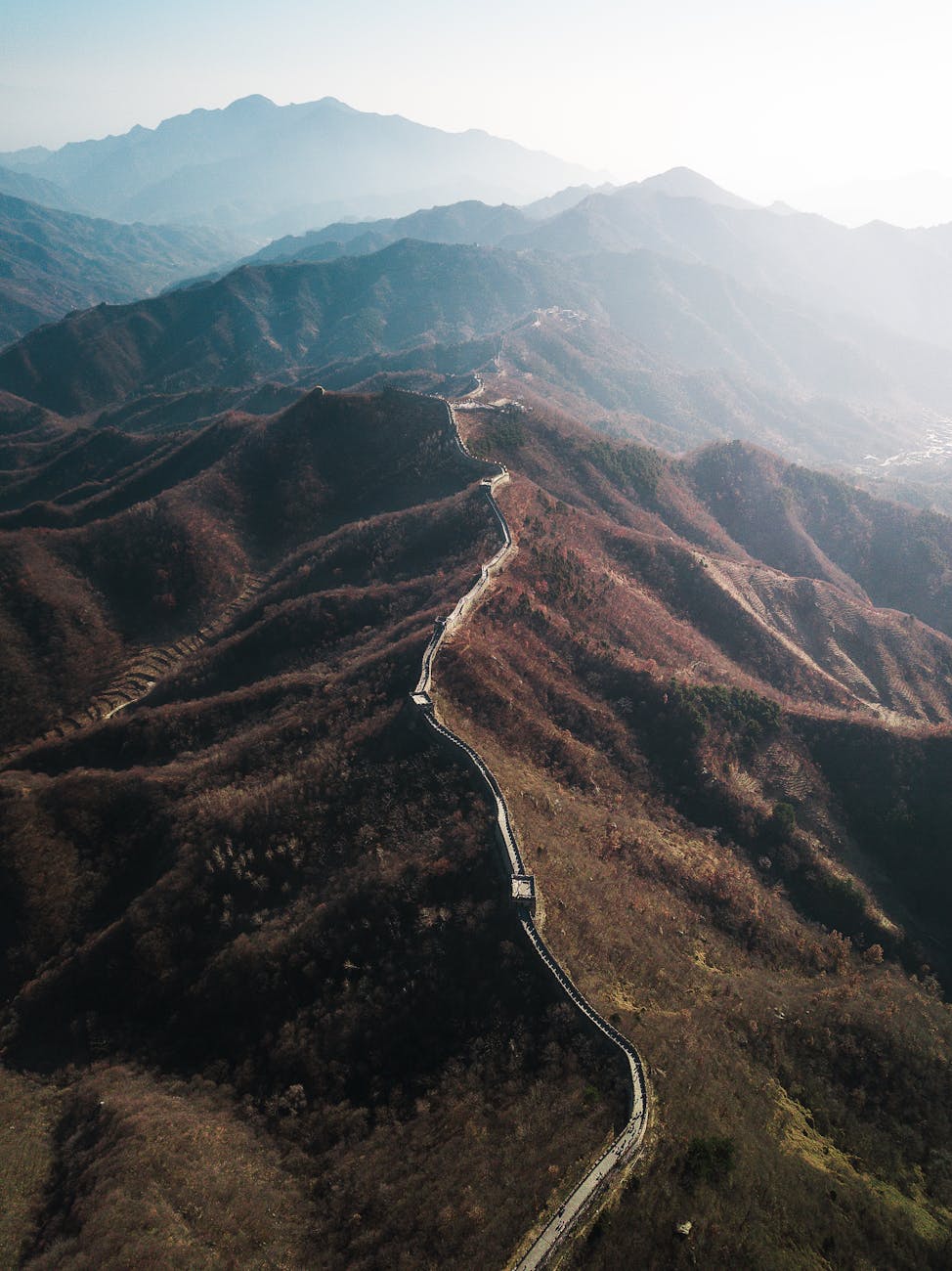 Fotografía con dron de la Gran Muralla China