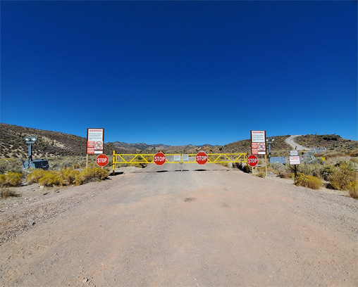 The main gate to Area 51, on Groom Road
