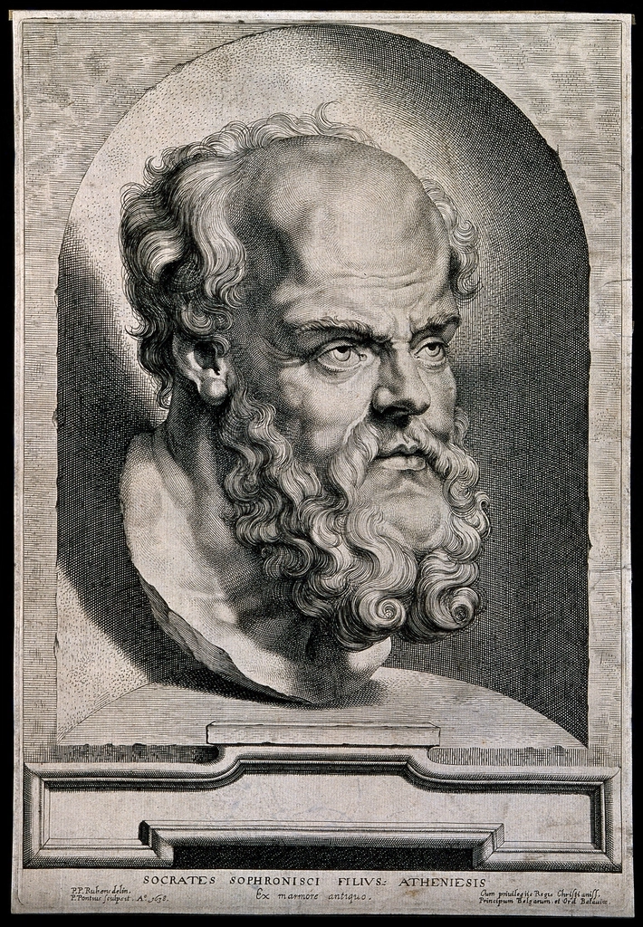Socrates. Line engraving P. Pontius