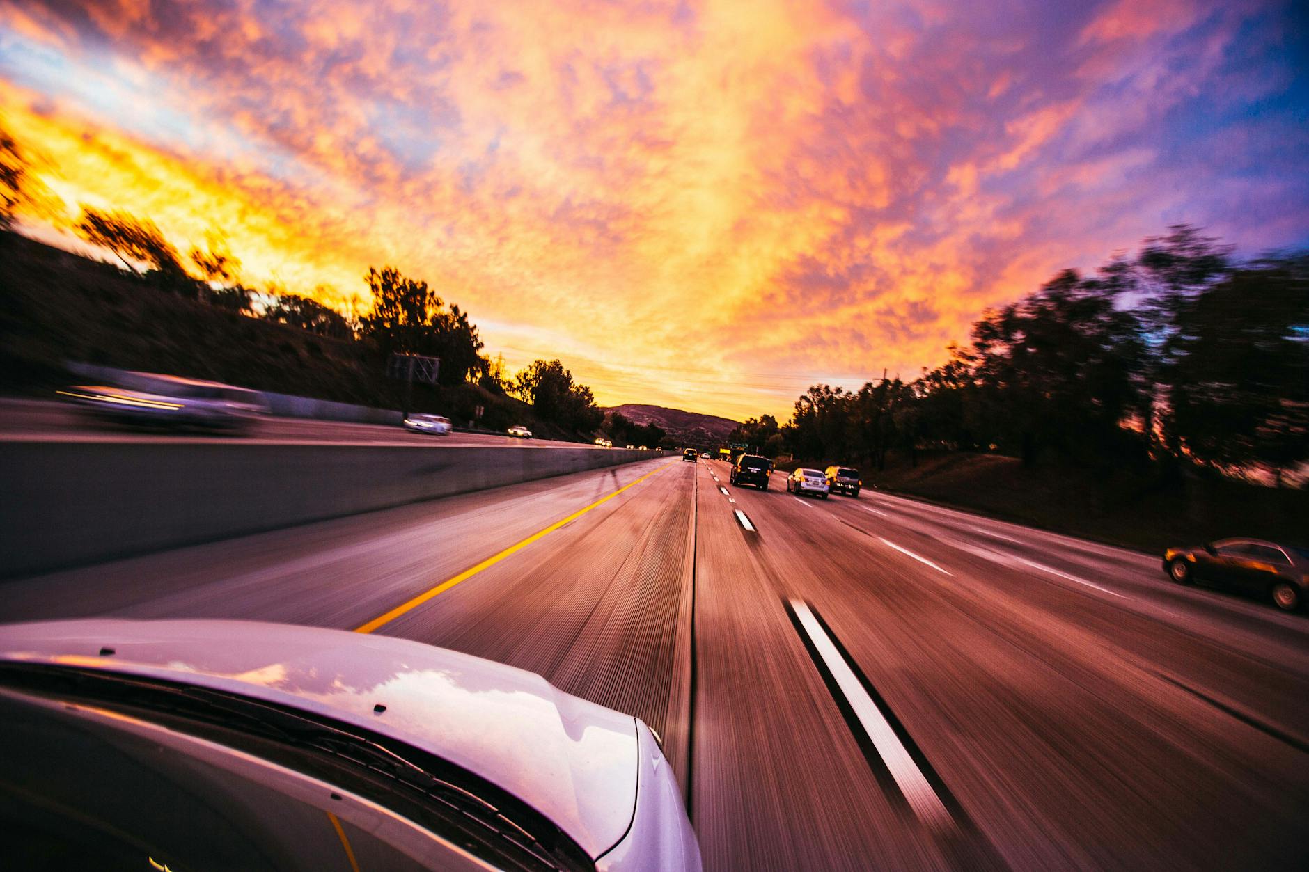 cars ahead on road