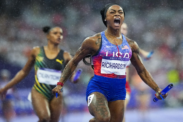 ShaCarri Richardson Leads Team USA to Victory in the 4x100m Relay