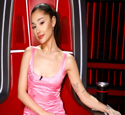 Ariana Grande on The Voice in 2021 Trae Patton NBC NBCU Photo Bank via Getty Images